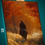 Картина на стену Самурай Япония на коне 40x50