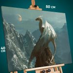 Картина на стену Фэнтези дракон горы 40x50