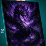 Картина на стену Фэнтези дракон молнии 40x50