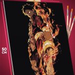 Картина по номерам Пламенная бригада пожарных Аниме Синра 40x50