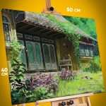 Картина на стену Хаяо Миядзаки Аниме пейзаж 40x50