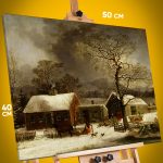 Картина на стену Репродукция Зимняя сцена в Нью-Хейвене 40x50
