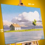 Картина на стену Хаяо Миядзаки Аниме пейзаж 40x50