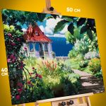 Картина на стену Хаяо Миядзаки Аниме пейзаж 40x50