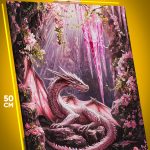 Картина на стену Фэнтези Арт Дракон розовый 40x50