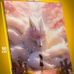 Картина на стену Девушка Япония Лиса кицунэ и девушка гейша 40x50