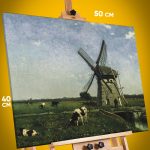 Картина на стену Репродукция Пейзаж с ветряной мельницей 40x50