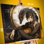 Картина на стену Геншин Импакт Игра Чжун Ли 40x50