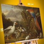 Картина на стену Репродукция Ара, утки, попугаи 40x50