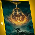 Картина на стену Темная фэнтези игра рыцарь Elden Ring 40x50