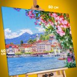 Картина на стену Пейзаж природа озеро Коми Италия 40x50
