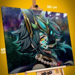 Картина на стену Геншин Импакт Игра Сяо 40x50